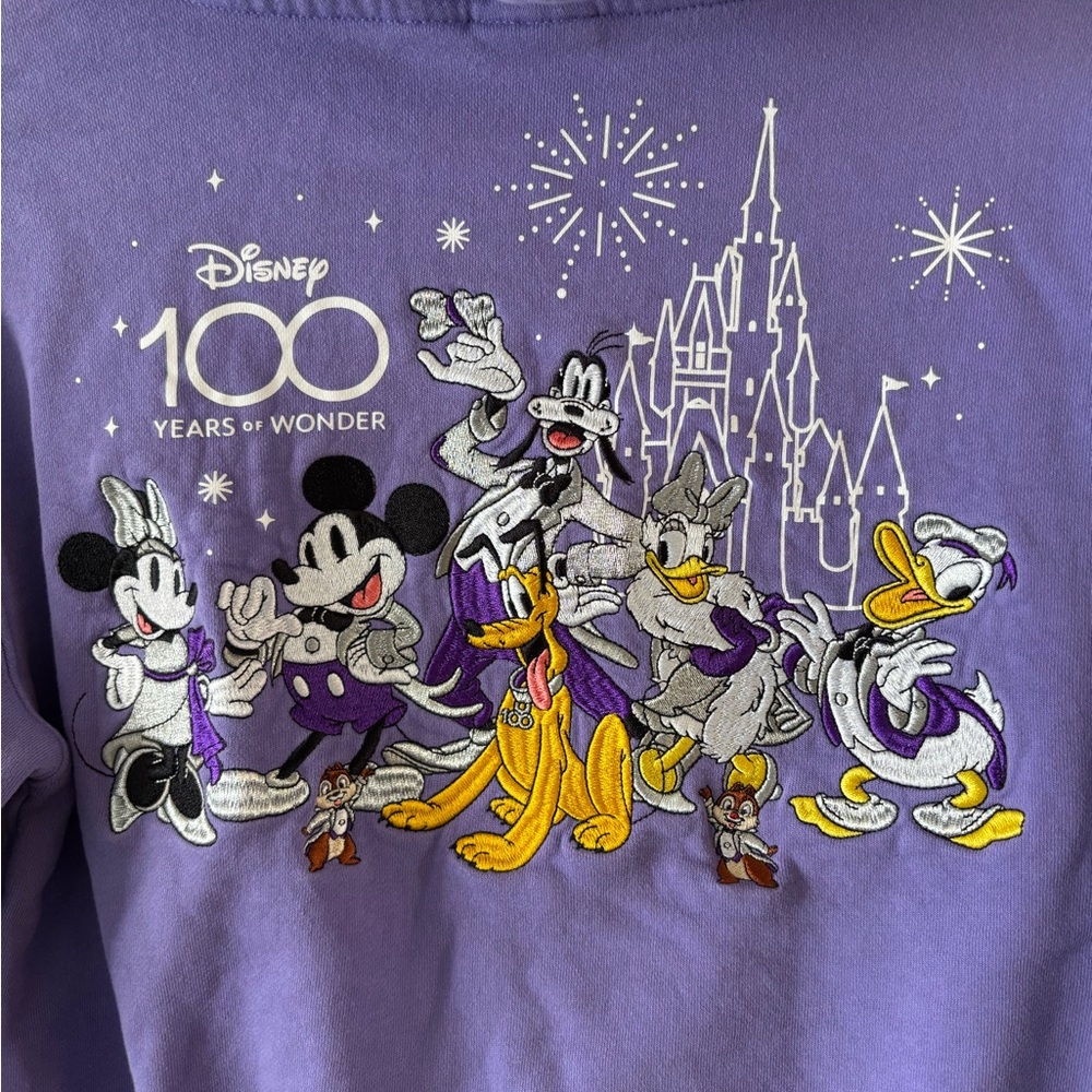 Disney Lavender Hoodie with Mickey and Friends Size XS - Picture 4 of 6